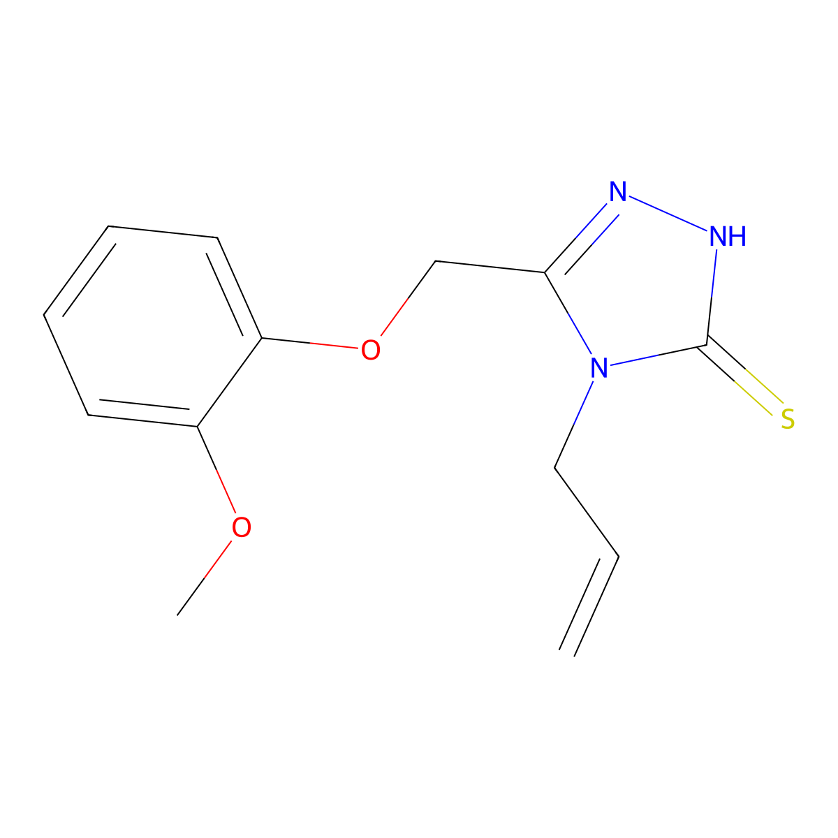 4-Allyl-5-(2-methoxy-phenoxymethyl)-4H-[1,2,4]triazole-3-thiol molecular structure, CAS 792941-75-4