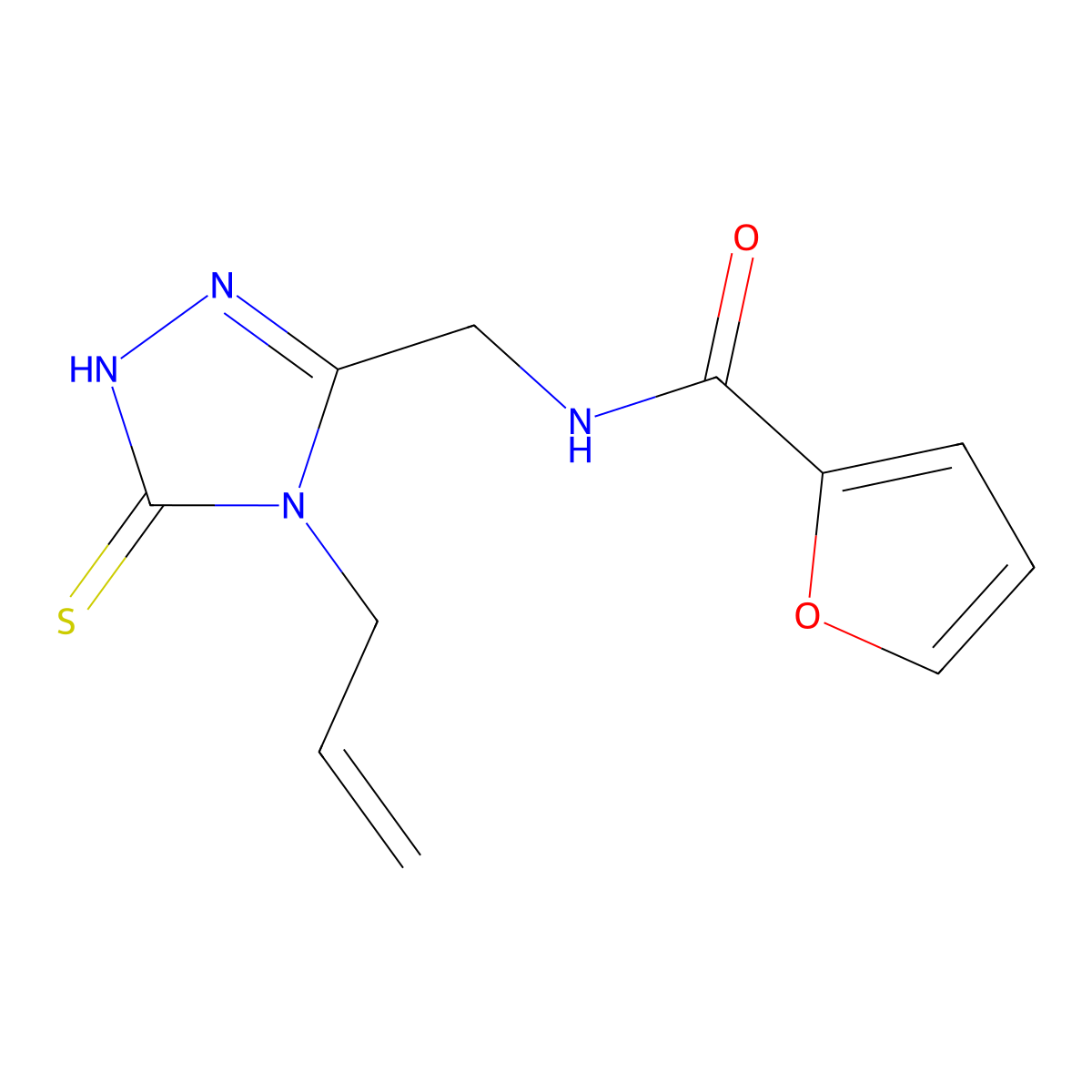Furan-2-carboxylic acid (4-allyl-5-mercapto-4H-[1,2,4]triazol-3-ylmethyl)-amide molecular structure, CAS 792941-85-6