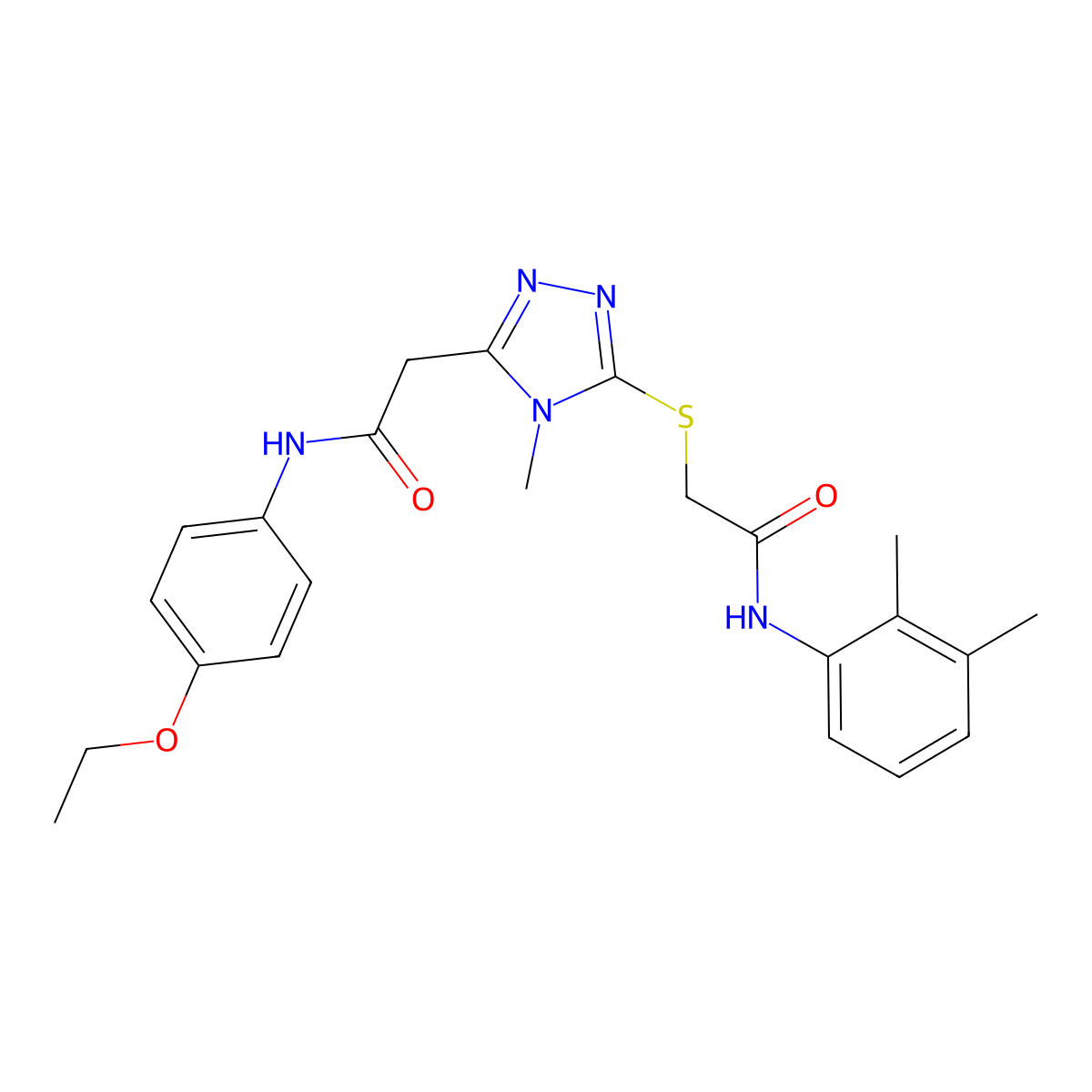 2-[5-[2-(2,3-dimethylanilino)-2-oxoethyl]sulfanyl-4-methyl-1,2,4-triazol-3-yl]-N-(4-ethoxyphenyl)acetamide molecular structure, CAS 792941-95-8