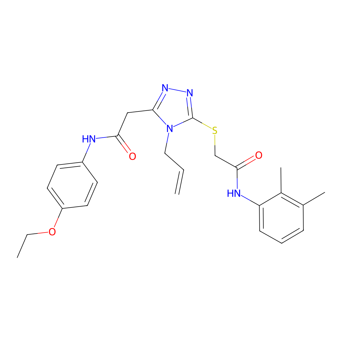 2-[5-[2-(2,3-dimethylanilino)-2-oxoethyl]sulfanyl-4-prop-2-enyl-1,2,4-triazol-3-yl]-N-(4-ethoxyphenyl)acetamide molecular structure, CAS 792941-96-9