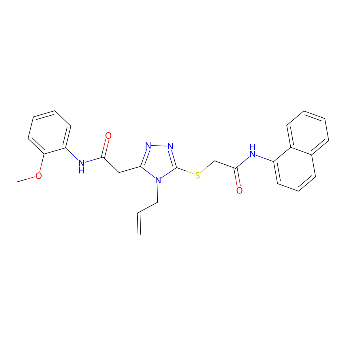 N-(2-methoxyphenyl)-2-[5-[2-(naphthalen-1-ylamino)-2-oxoethyl]sulfanyl-4-prop-2-enyl-1,2,4-triazol-3-yl]acetamide molecular structure, CAS 792942-07-5