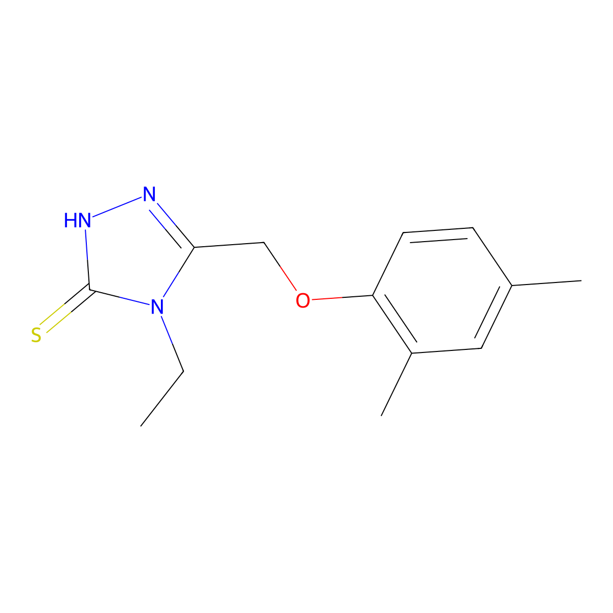 5-[(2,4-dimethylphenoxy)methyl]-4-ethyl-4H-1,2,4-triazole-3-thiol molecular structure, CAS 792944-30-0