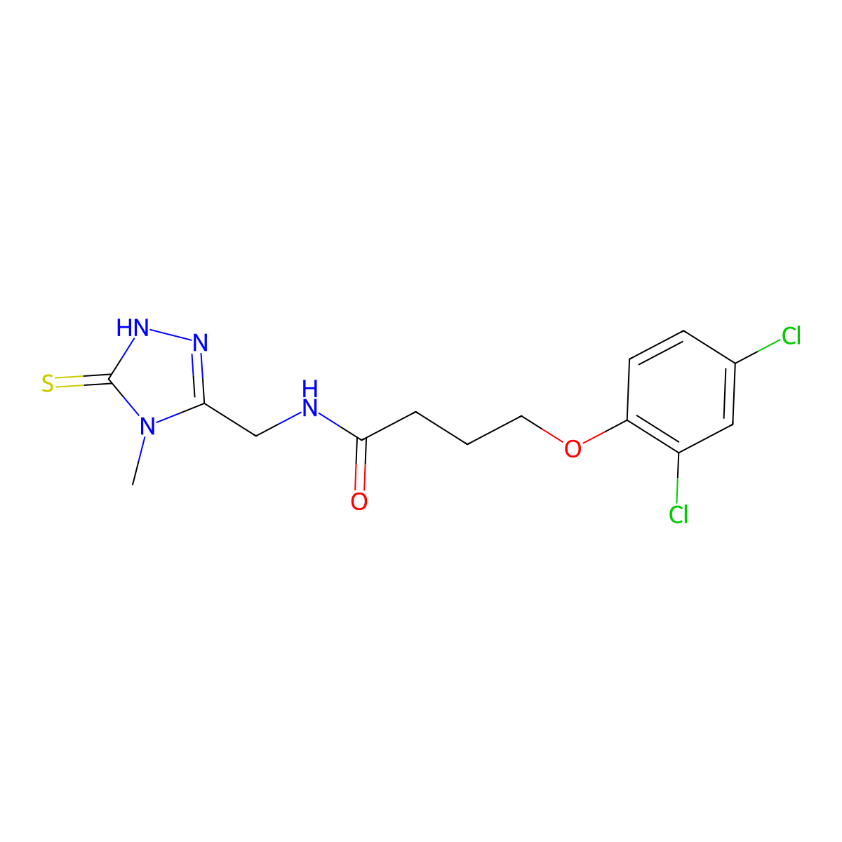 4-(2,4-dichlorophenoxy)-N-[(4-methyl-5-sulfanyl-4H-1,2,4-triazol-3-yl)methyl]butanamide molecular structure, CAS 792944-31-1
