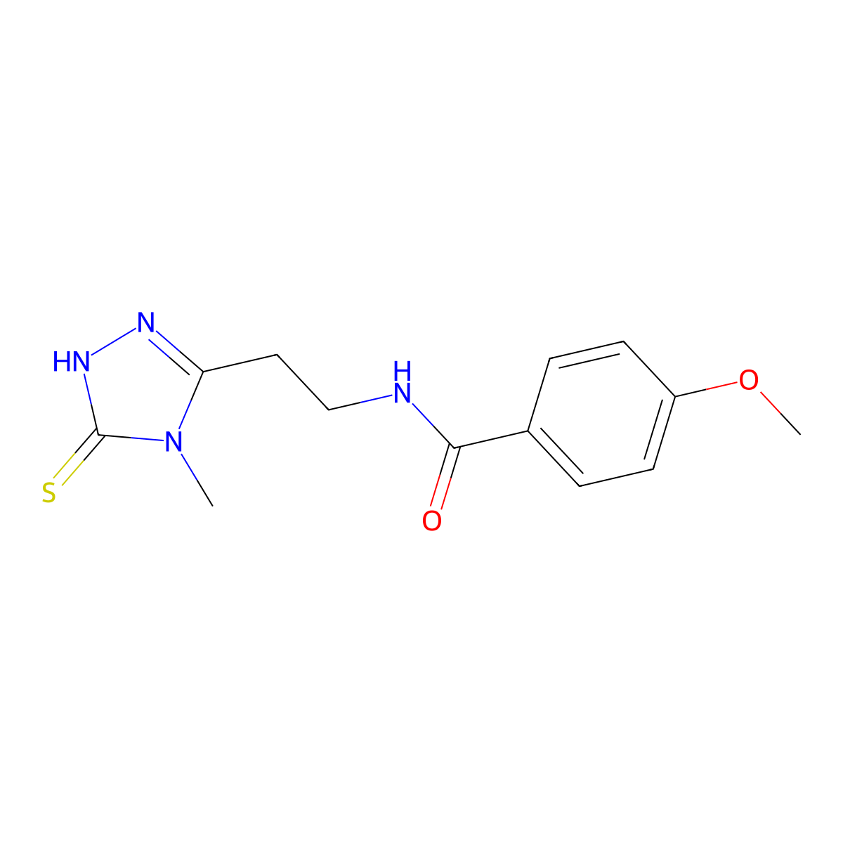 N-[2-(5-Mercapto-4-methyl-4H-[1,2,4]triazol-3-yl)-ethyl]-4-methoxy-benzamide molecular structure, CAS 792944-51-5