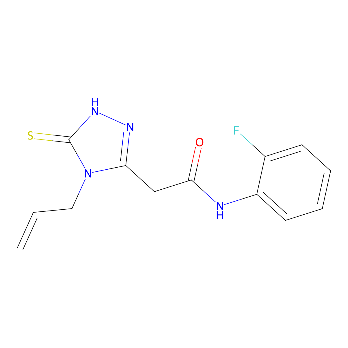 2-(4-Allyl-5-mercapto-4H-[1,2,4]triazol-3-yl)-N-(2-fluoro-phenyl)-acetamide molecular structure, CAS 792944-59-3