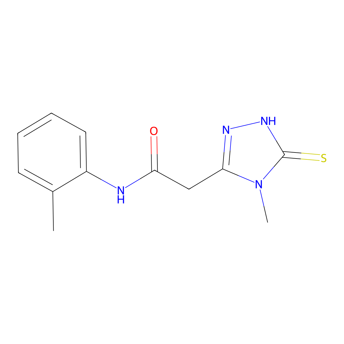 2-(5-Mercapto-4-methyl-4H-[1,2,4]triazol-3-yl)-N-o-tolyl-acetamide molecular structure, CAS 792944-60-6