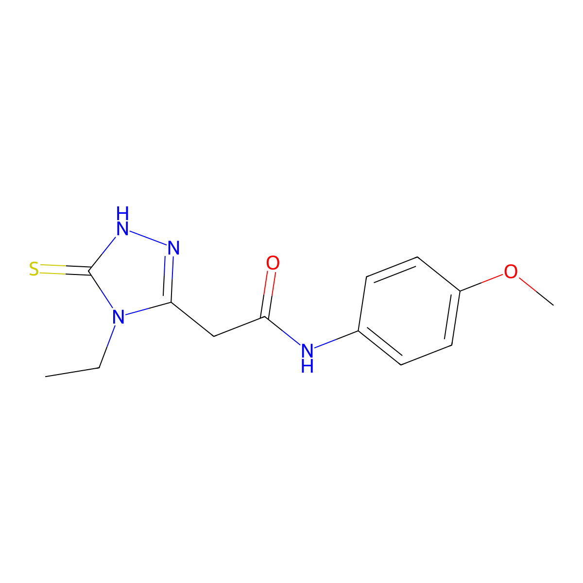 2-(4-Ethyl-5-mercapto-4H-[1,2,4]triazol-3-yl)-N-(4-methoxy-phenyl)-acetamide molecular structure, CAS 792944-68-4