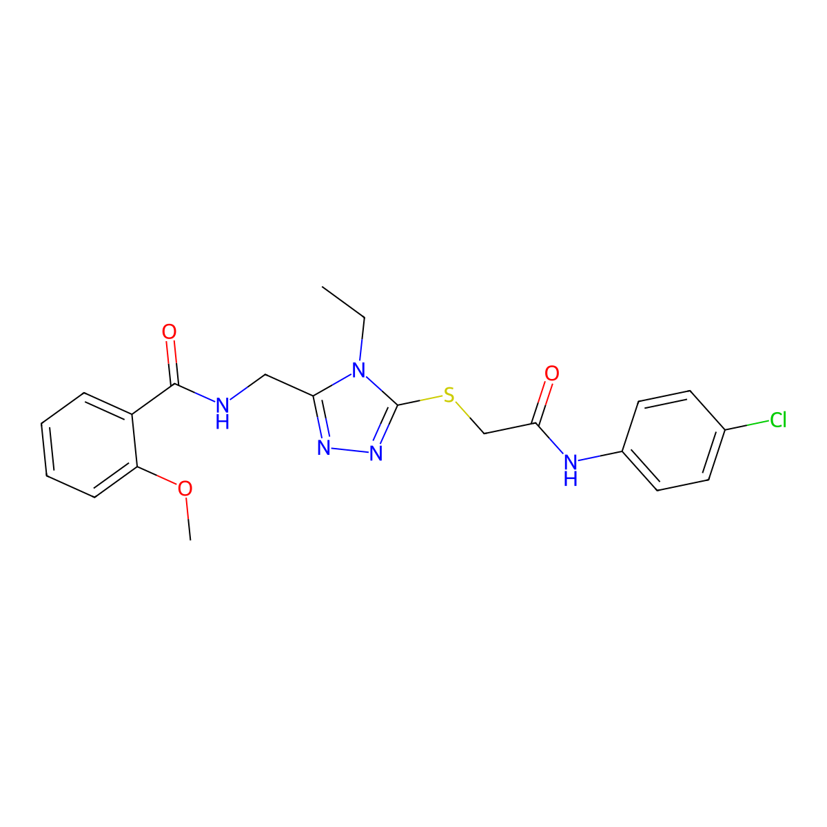 N-[[5-[2-(4-chloroanilino)-2-oxoethyl]sulfanyl-4-ethyl-1,2,4-triazol-3-yl]methyl]-2-methoxybenzamide molecular structure, CAS 792944-83-3