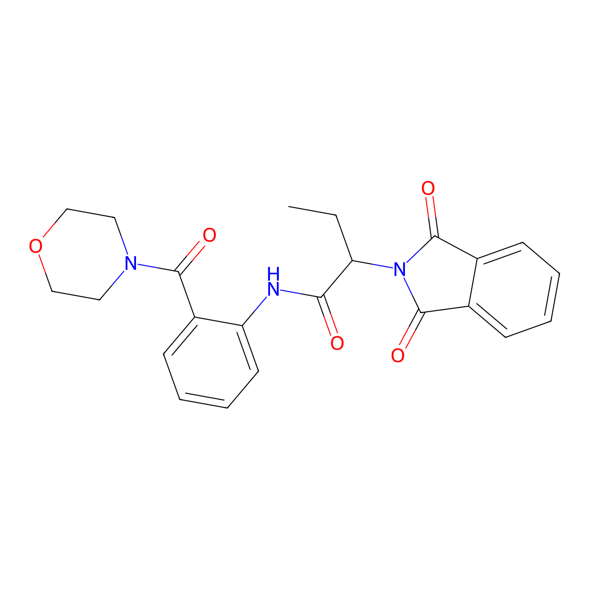 2-(1,3-dioxoisoindol-2-yl)-N-[2-(morpholine-4-carbonyl)phenyl]butanamide molecular structure, CAS 792945-62-1