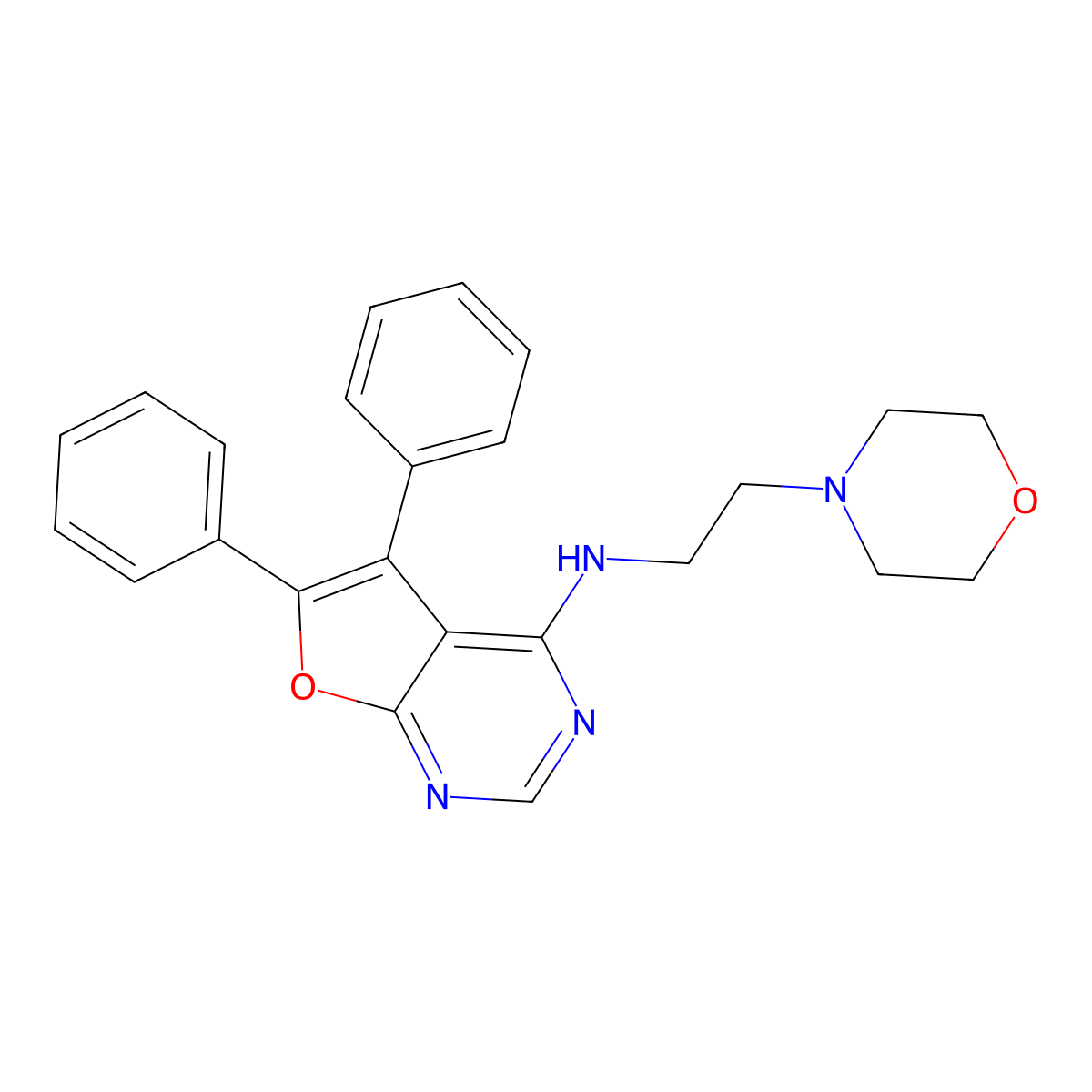 N-[2-(4-morpholinyl)ethyl]-5,6-diphenyl-Furo[2,3-d]pyrimidin-4-amine molecular structure, CAS 792945-64-3