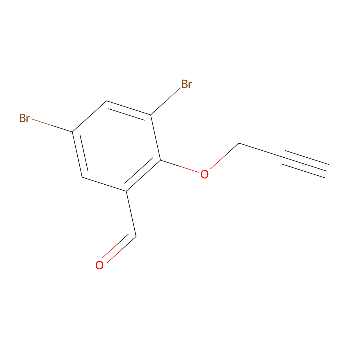 3,5-Dibromo-2-(prop-2-yn-1-yloxy)benzaldehyde molecular structure, CAS 792945-72-3