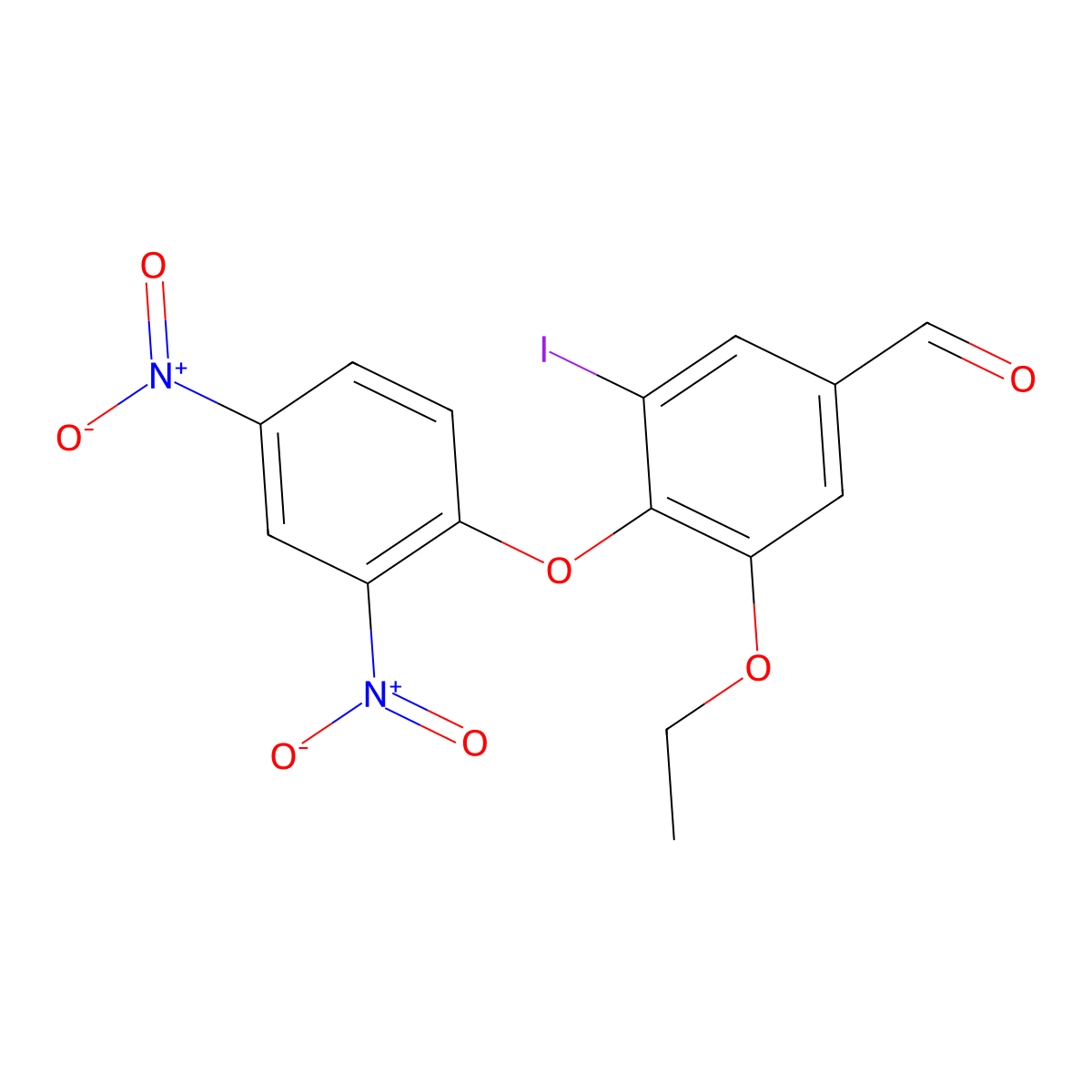 4-(2,4-Dinitrophenoxy)-3-ethoxy-5-iodobenzaldehyde molecular structure, CAS 792945-74-5