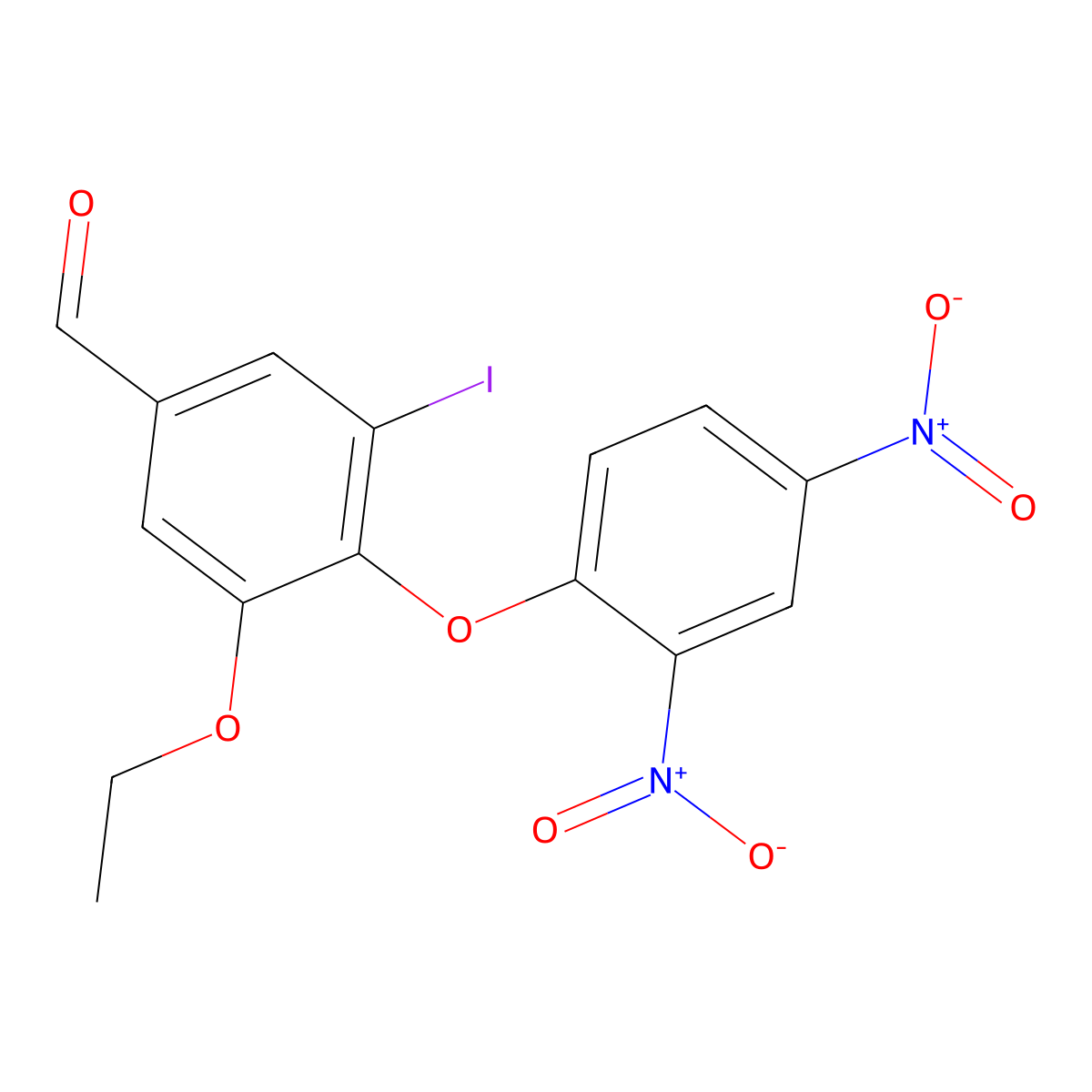 4-(2,4-Dinitrophenoxy)-3-ethoxy-5-iodobenzaldehyde molecular structure, CAS 792945-74-5