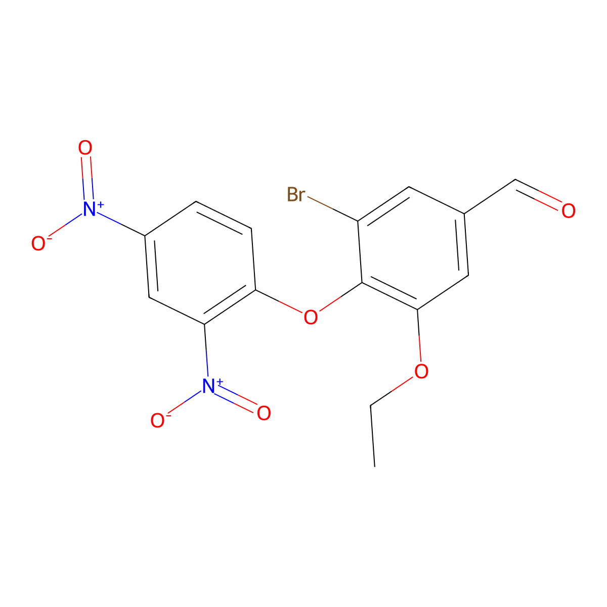 3-Bromo-4-(2,4-dinitrophenoxy)-5-ethoxybenzaldehyde molecular structure, CAS 792945-77-8