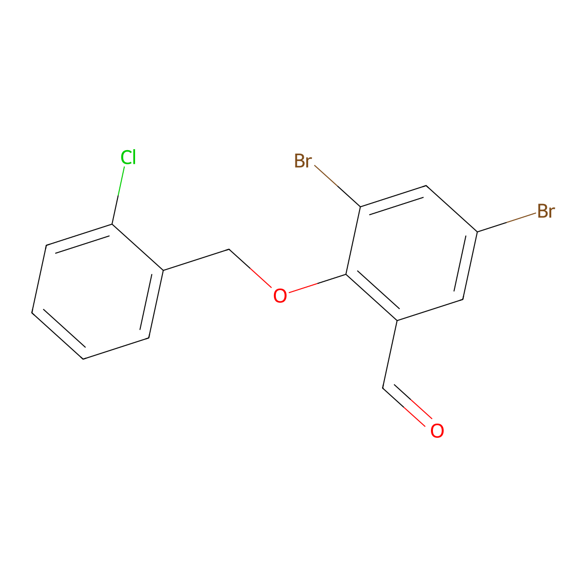 3,5-Dibromo-2-[(2-chlorobenzyl)oxy]benzaldehyde molecular structure, CAS 792945-79-0