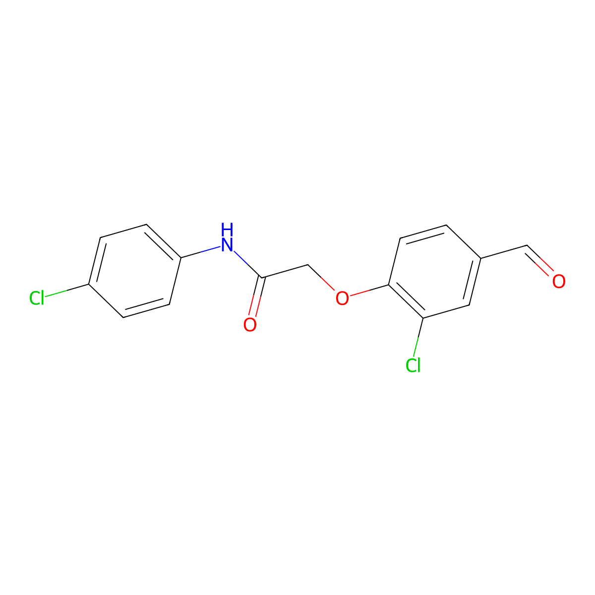2-(2-chloro-4-formylphenoxy)-N-(4-chlorophenyl)acetamide molecular structure, CAS 792945-83-6