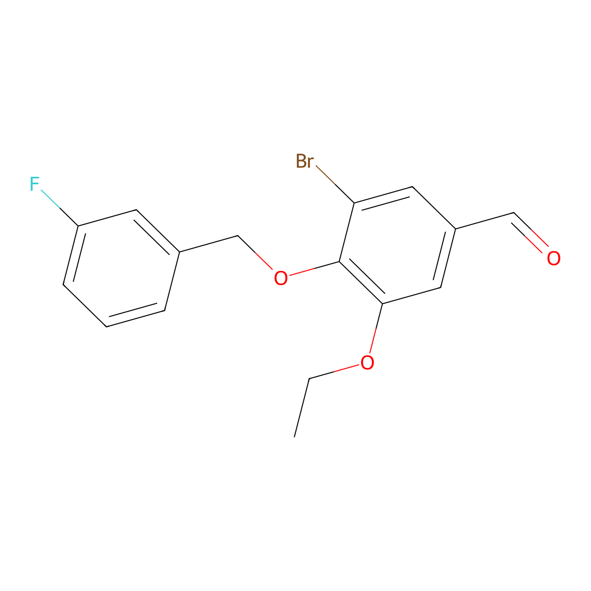 3-Bromo-5-ethoxy-4-[(3-fluorobenzyl)oxy]benzaldehyde molecular structure, CAS 792945-89-2