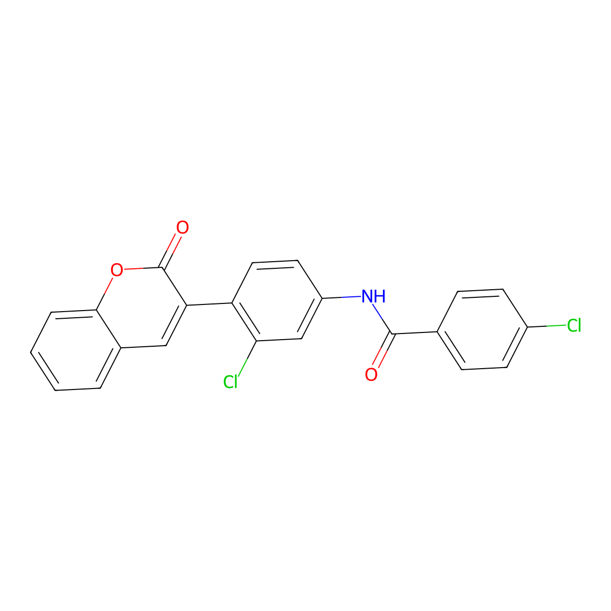 4-chloro-N-[3-chloro-4-(2-oxochromen-3-yl)phenyl]benzamide molecular structure, CAS 792946-13-5