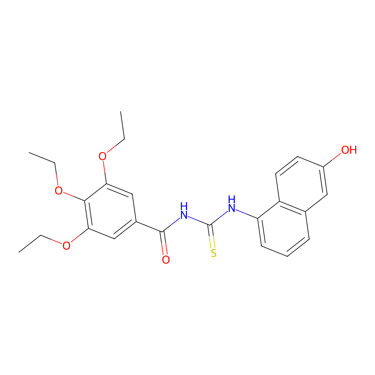3,4,5-triethoxy-N-[(6-hydroxynaphthalen-1-yl)carbamothioyl]benzamide molecular structure, CAS 792946-19-1