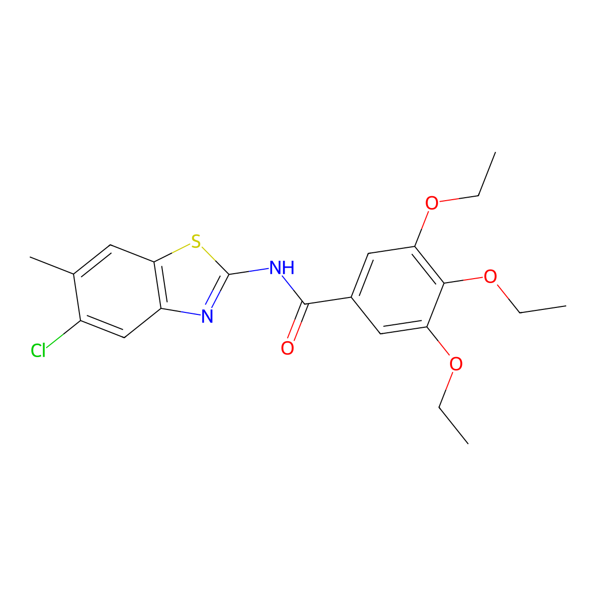 N-(5-chloro-6-methyl-1,3-benzothiazol-2-yl)-3,4,5-triethoxybenzamide molecular structure, CAS 792946-25-9