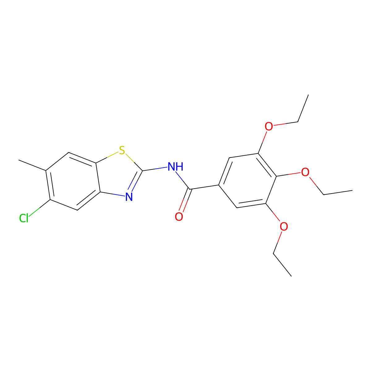 N-(5-chloro-6-methyl-1,3-benzothiazol-2-yl)-3,4,5-triethoxybenzamide molecular structure, CAS 792946-25-9