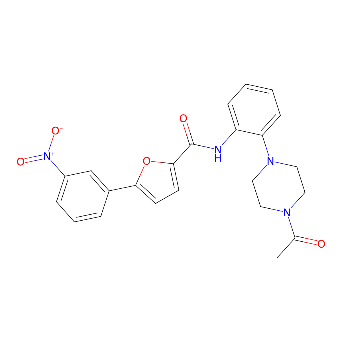N-[2-(4-acetylpiperazin-1-yl)phenyl]-5-(3-nitrophenyl)furan-2-carboxamide molecular structure, CAS 792946-38-4