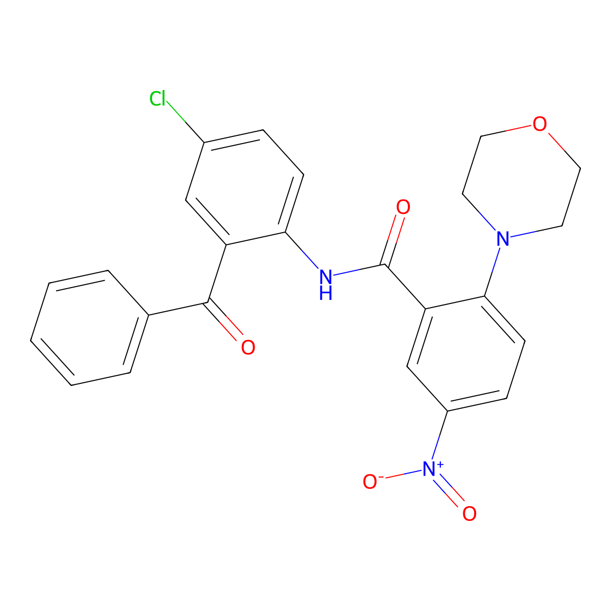 N-(2-benzoyl-4-chlorophenyl)-2-morpholin-4-yl-5-nitrobenzamide molecular structure, CAS 792946-52-2