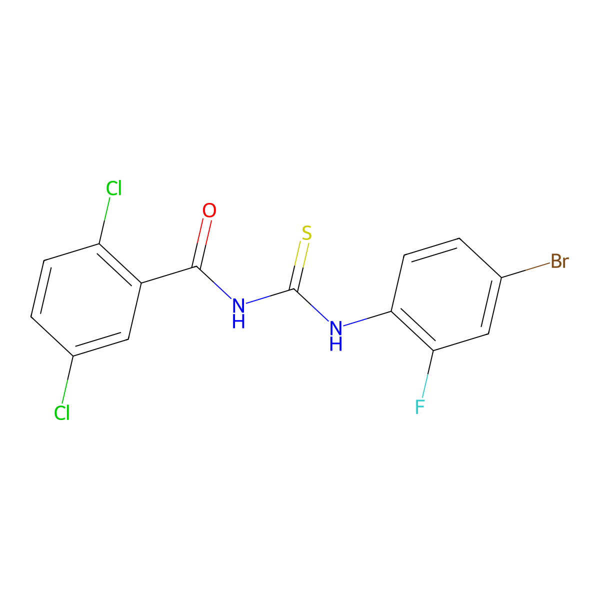 N-[(4-bromo-2-fluorophenyl)carbamothioyl]-2,5-dichlorobenzamide molecular structure, CAS 792946-66-8