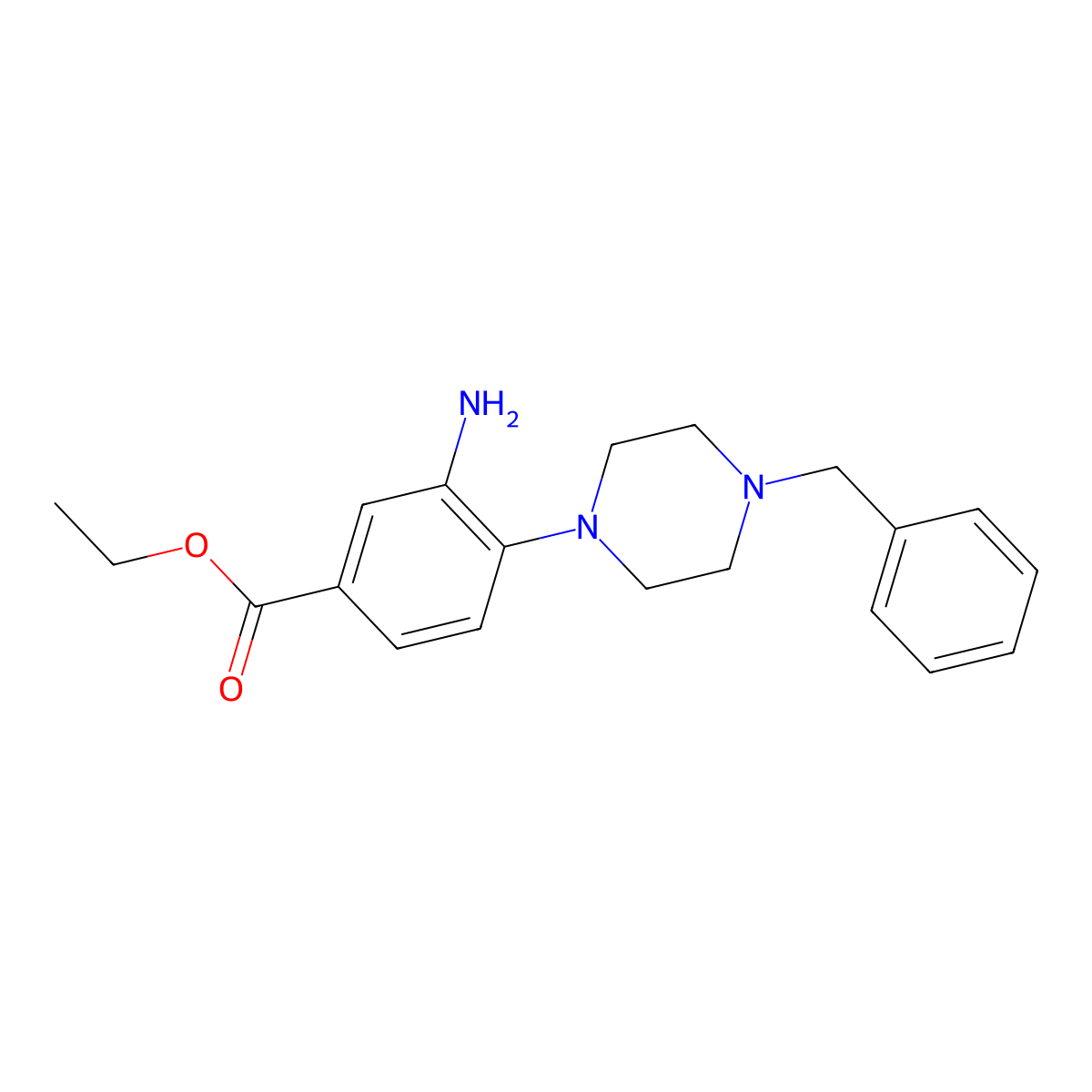 Ethyl 3-amino-4-(4-benzylpiperazin-1-yl)benzoate molecular structure, CAS 792946-69-1
