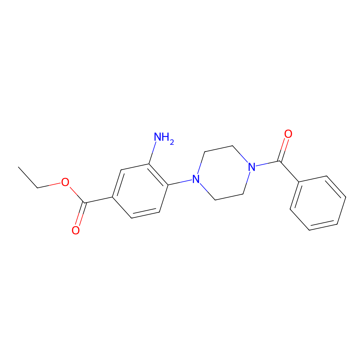 Ethyl 3-amino-4-(4-benzoylpiperazin-1-yl)benzoate molecular structure, CAS 792946-70-4