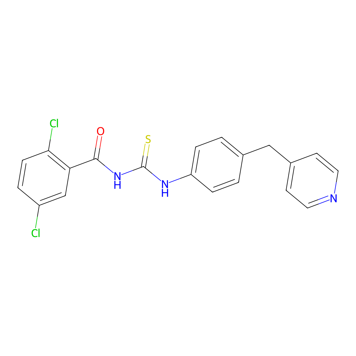2,5-dichloro-N-[[4-(pyridin-4-ylmethyl)phenyl]carbamothioyl]benzamide molecular structure, CAS 792946-80-6
