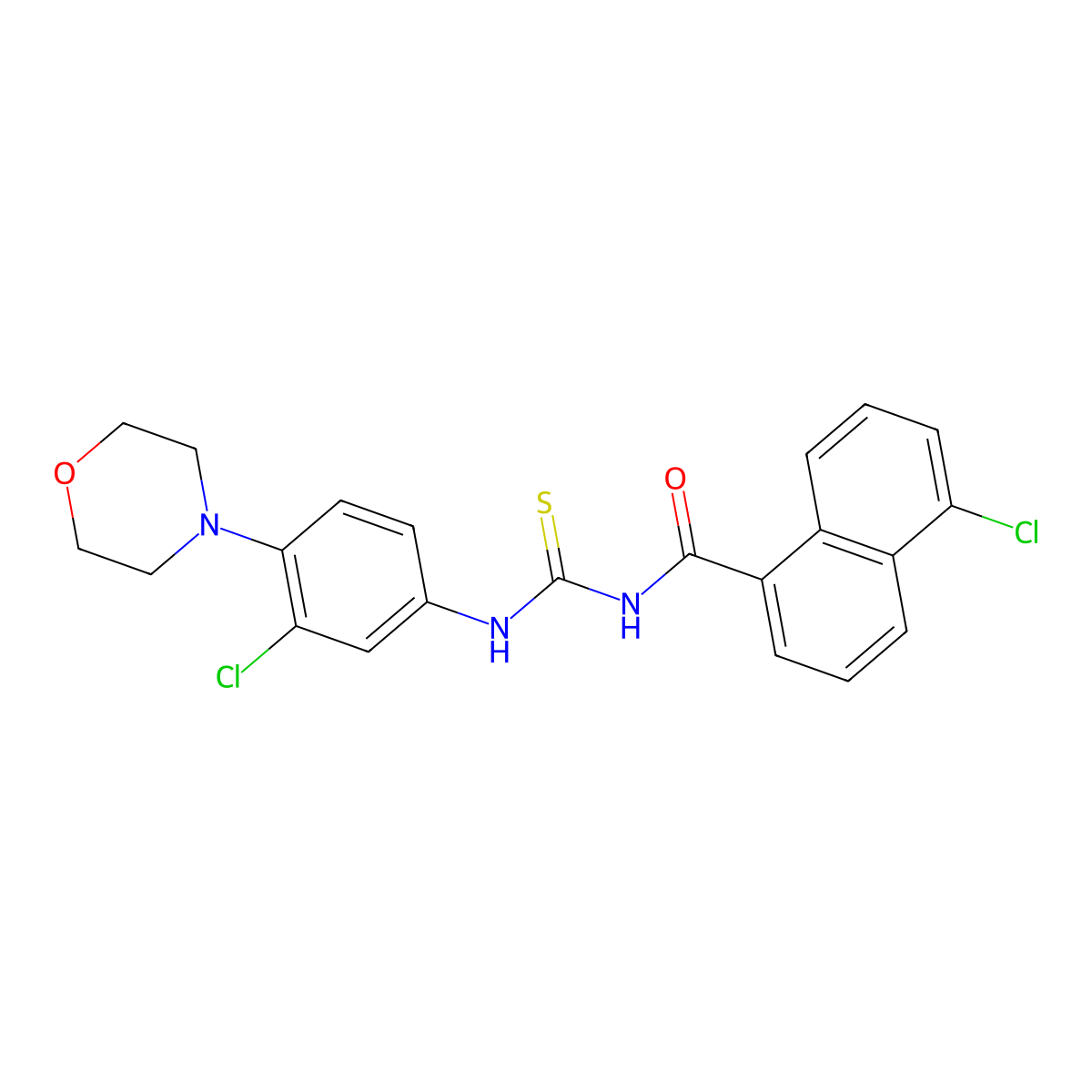 5-chloro-N-[(3-chloro-4-morpholin-4-ylphenyl)carbamothioyl]naphthalene-1-carboxamide molecular structure, CAS 792946-82-8