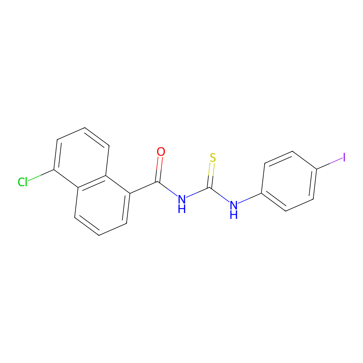 5-chloro-N-[(4-iodophenyl)carbamothioyl]naphthalene-1-carboxamide molecular structure, CAS 792946-83-9