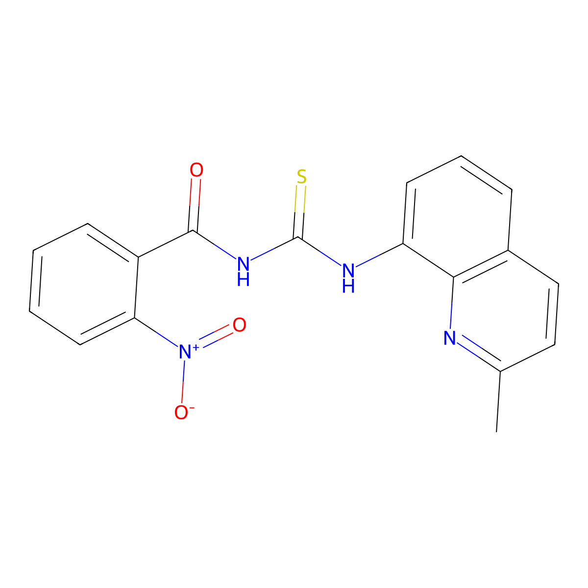 N-[(2-methylquinolin-8-yl)carbamothioyl]-2-nitrobenzamide molecular structure, CAS 792946-96-4