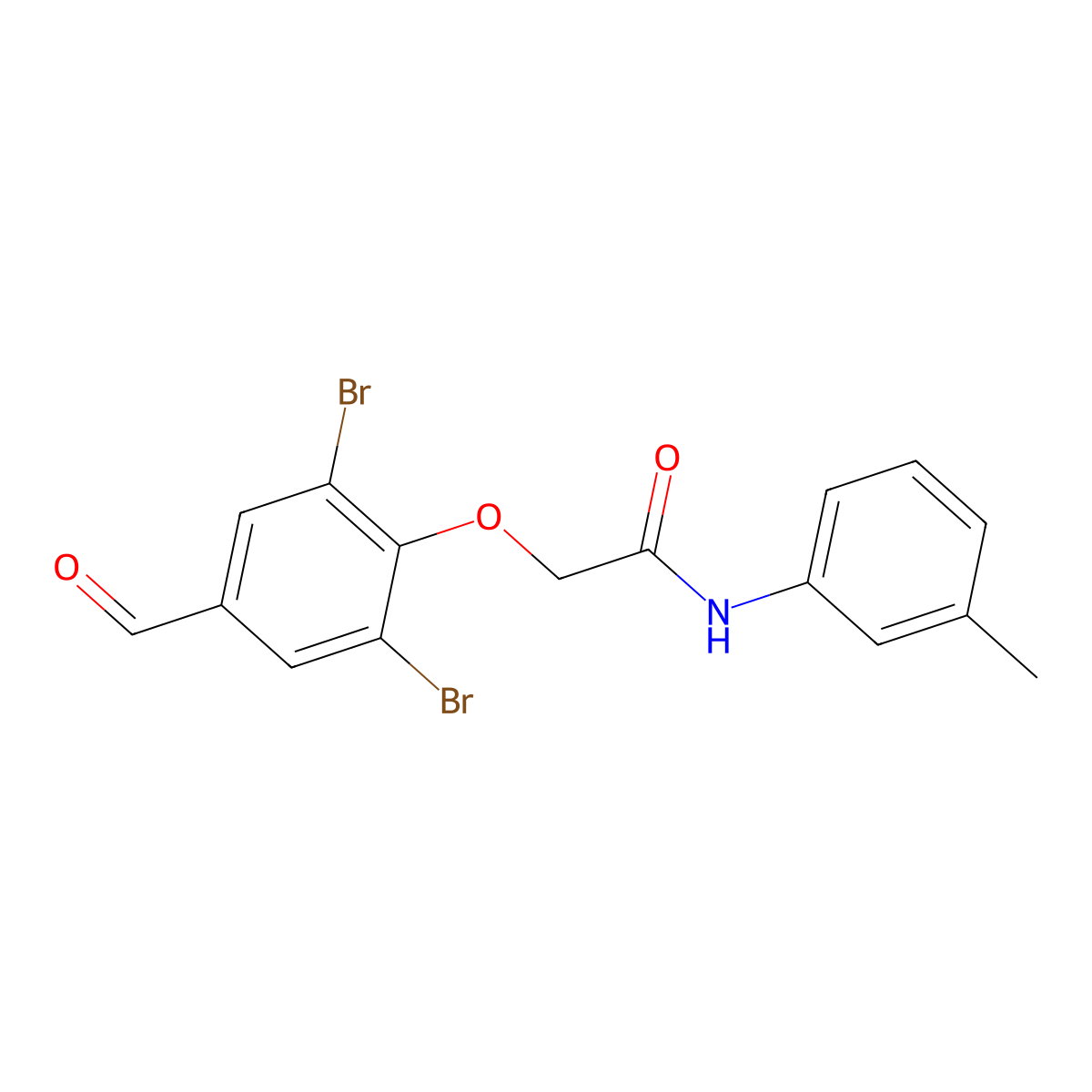 2-(2,6-dibromo-4-formylphenoxy)-N-(3-methylphenyl)acetamide molecular structure, CAS 792947-75-2