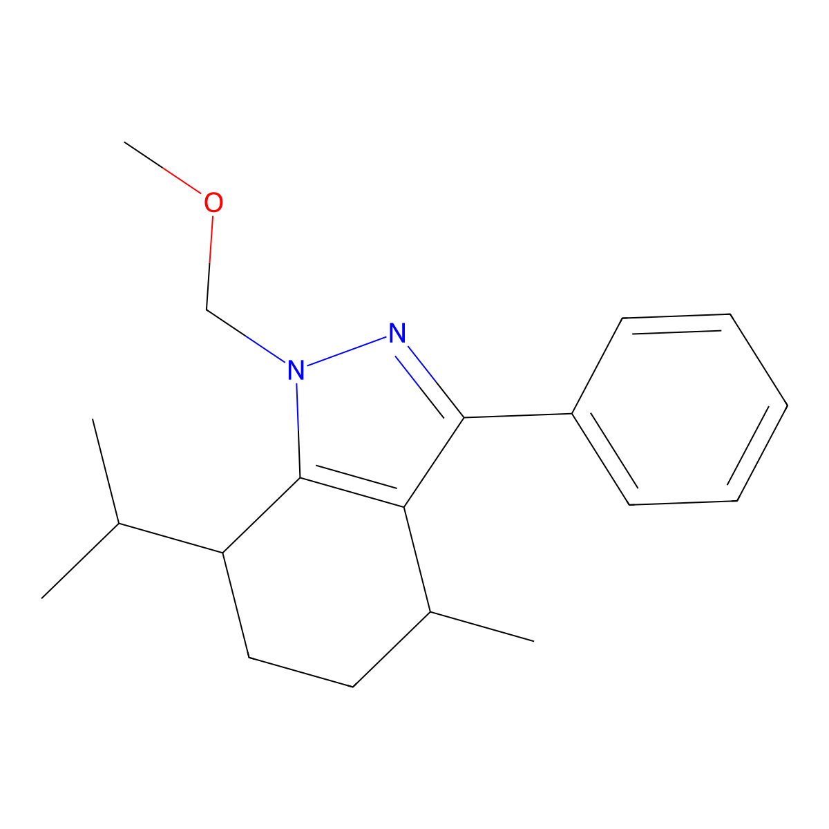 7-isopropyl-1-(methoxymethyl)-4-methyl-3-phenyl-4,5,6,7-tetrahydro-1H-indazole molecular structure, CAS 792952-02-4