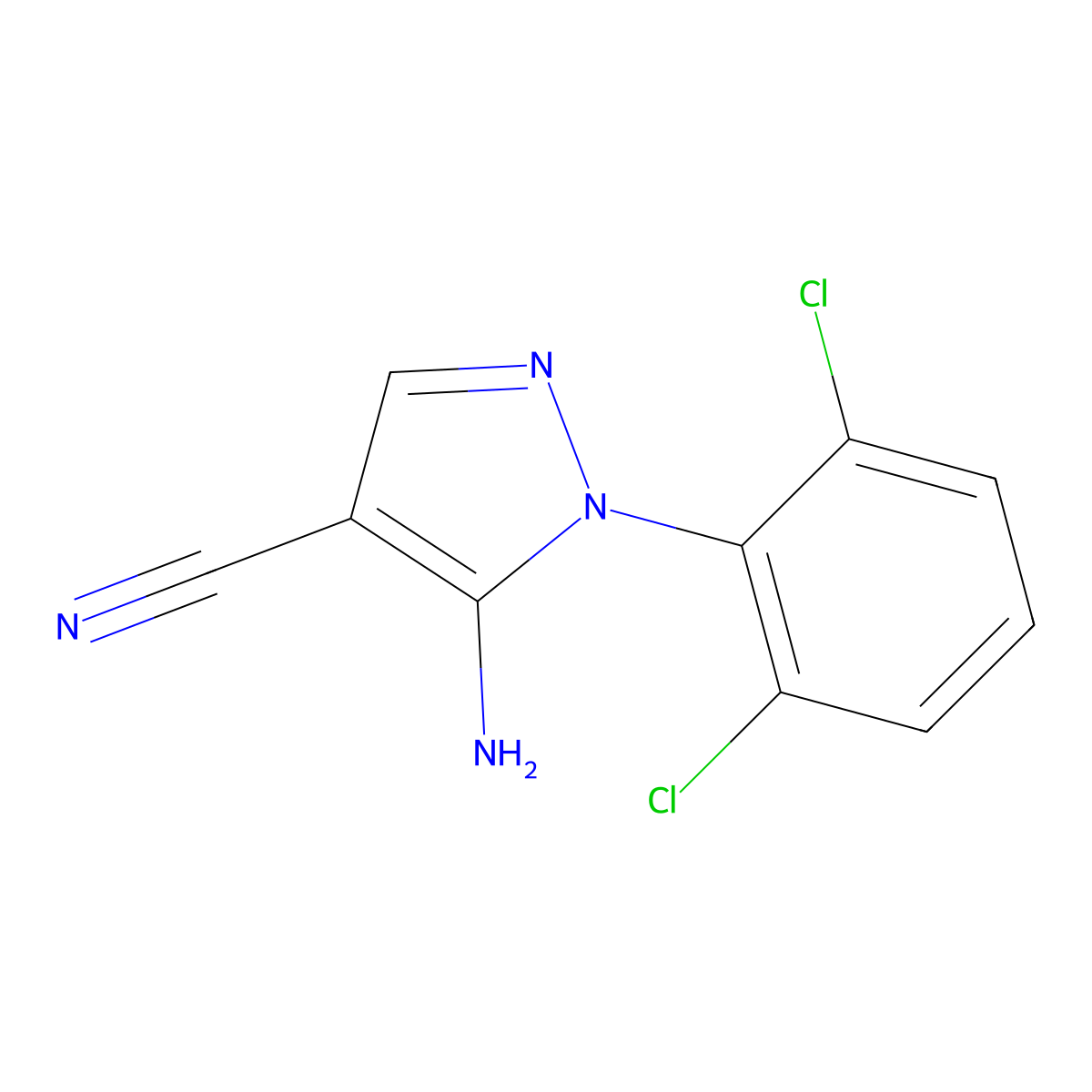 5-amino-1-(2,6-dichlorophenyl)-1H-pyrazole-4-carbonitrile molecular structure, CAS 792953-01-6