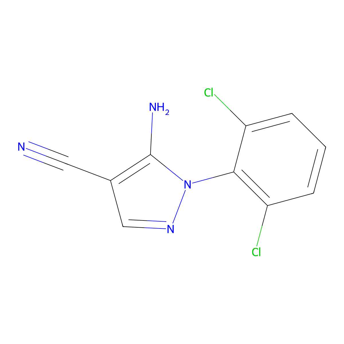 5-amino-1-(2,6-dichlorophenyl)-1H-pyrazole-4-carbonitrile molecular structure, CAS 792953-01-6