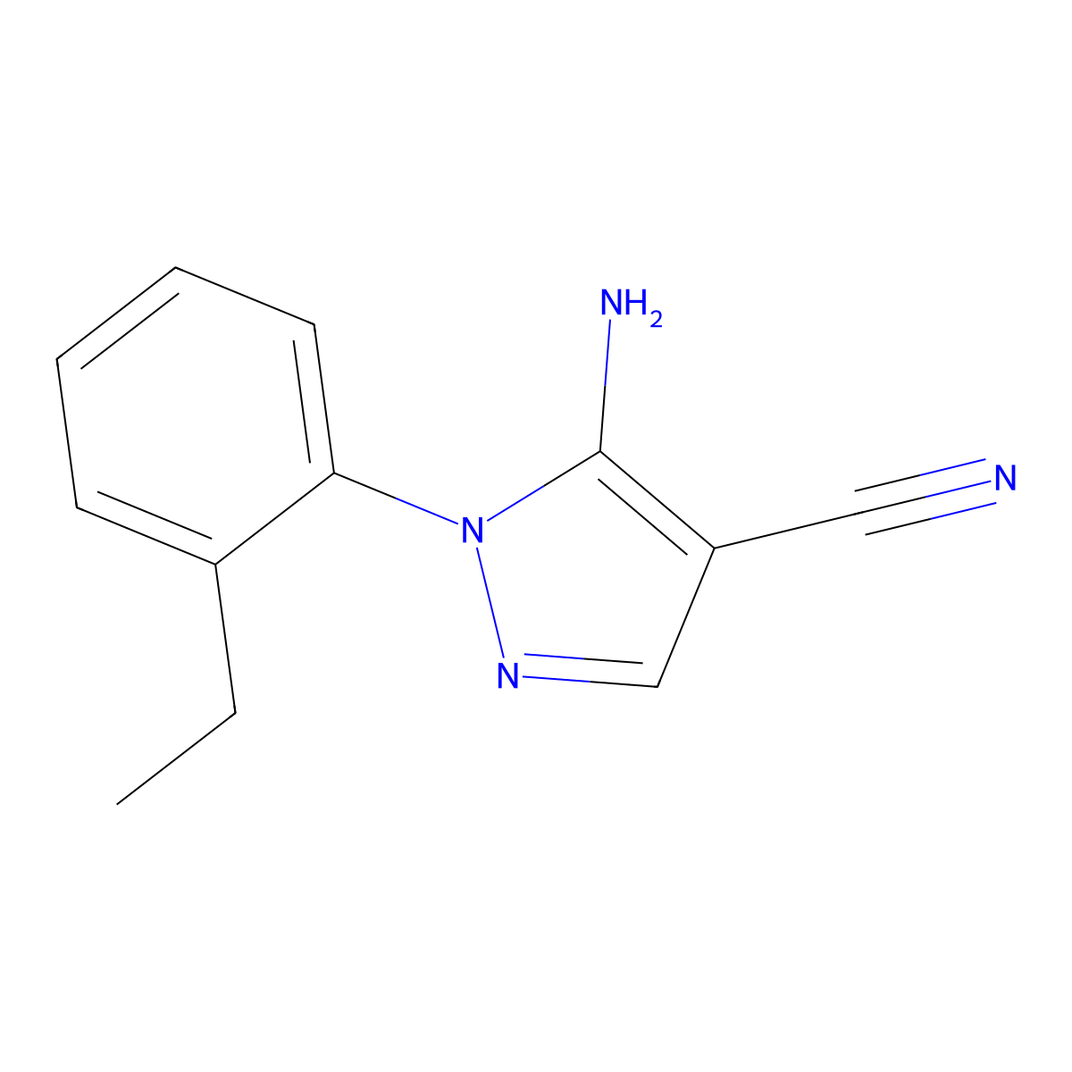 5-Amino-1-(2-ethylphenyl)-1H-pyrazole-4-carbonitrile molecular structure, CAS 792953-03-8