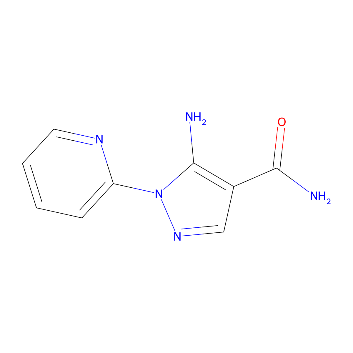 5-Amino-1-(2-pyridinyl)-1H-pyrazole-4-carboxamide molecular structure, CAS 792953-15-2
