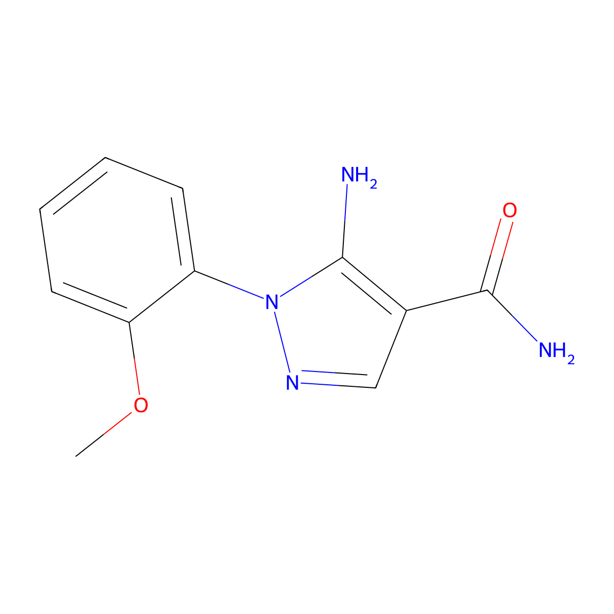5-amino-1-(2-methoxyphenyl)-1H-pyrazole-4-carboxamide molecular structure, CAS 792953-16-3