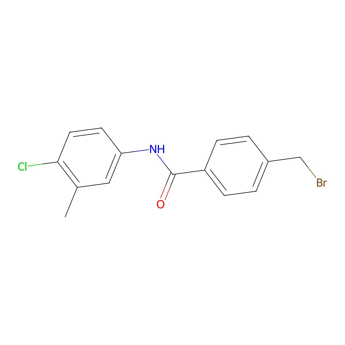 4-(bromomethyl)-N-(4-chloro-3-methylphenyl)benzamide molecular structure, CAS 792953-71-0