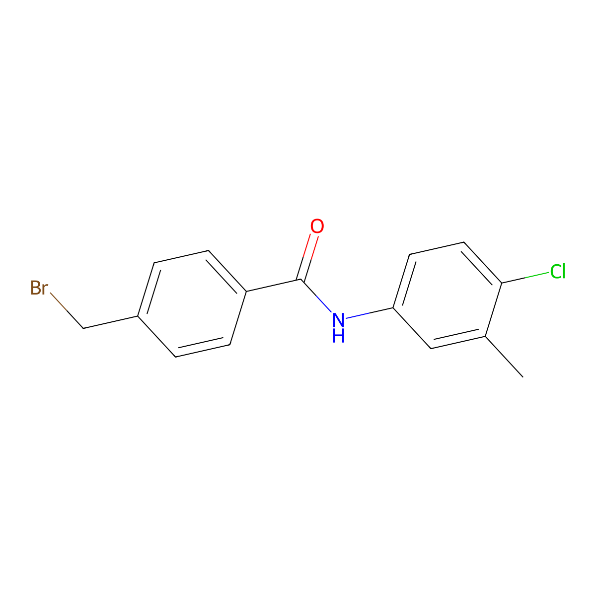 4-(bromomethyl)-N-(4-chloro-3-methylphenyl)benzamide molecular structure, CAS 792953-71-0