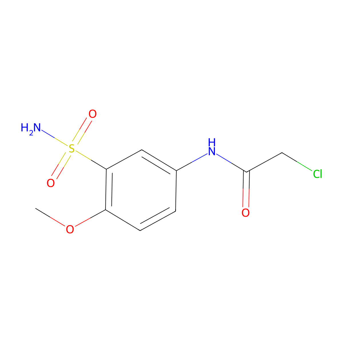2-chloro-N-(4-methoxy-3-sulfamoylphenyl)acetamide molecular structure, CAS 792953-75-4