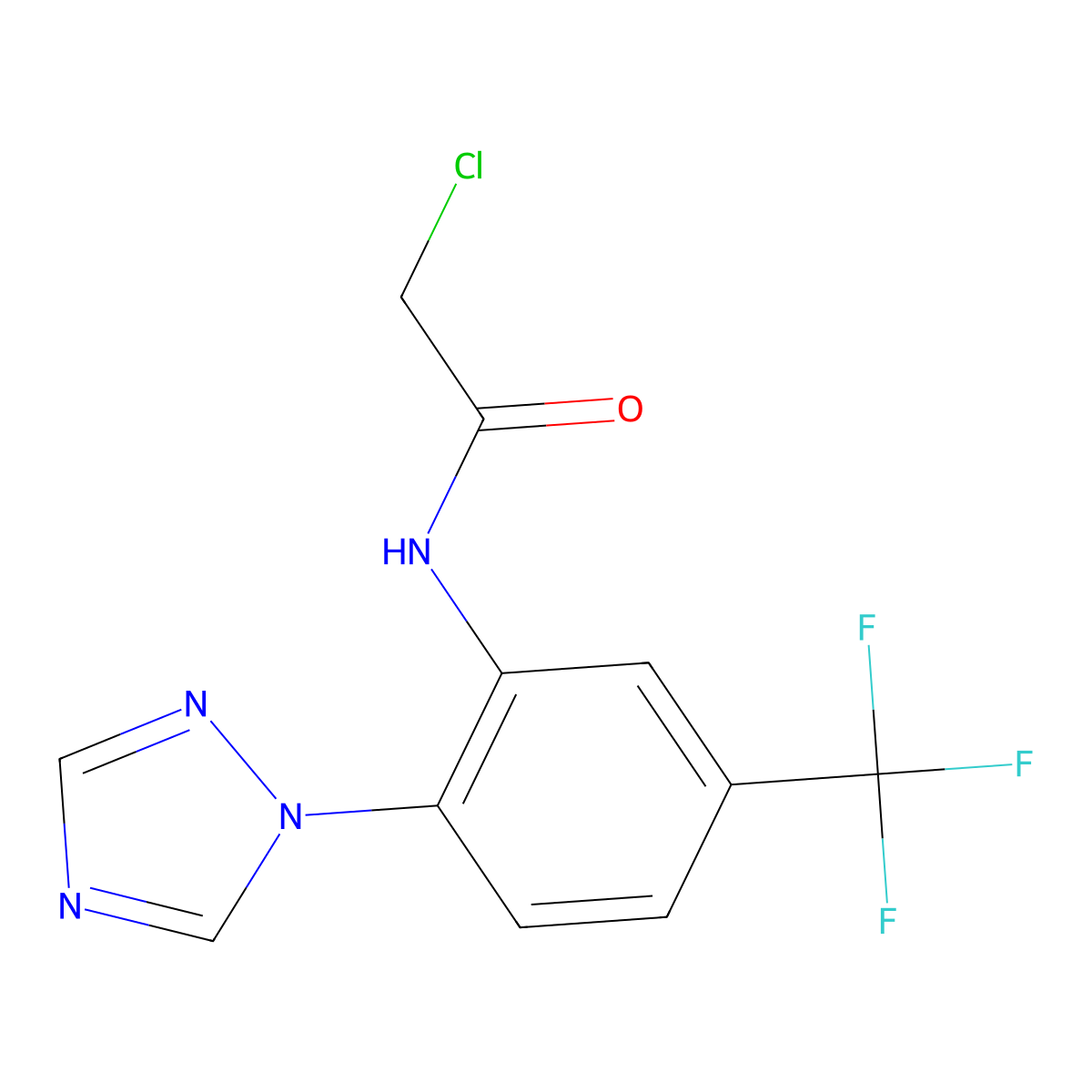 2-chloro-N-[2-(1H-1,2,4-triazol-1-yl)-5-(trifluoromethyl)phenyl]acetamide molecular structure, CAS 792953-79-8