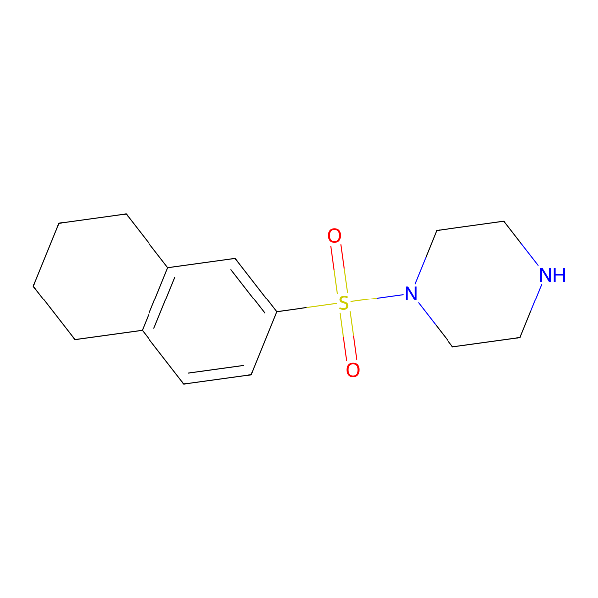 1-(5,6,7,8-Tetrahydronaphthalene-2-sulfonyl)piperazine molecular structure, CAS 792953-97-0