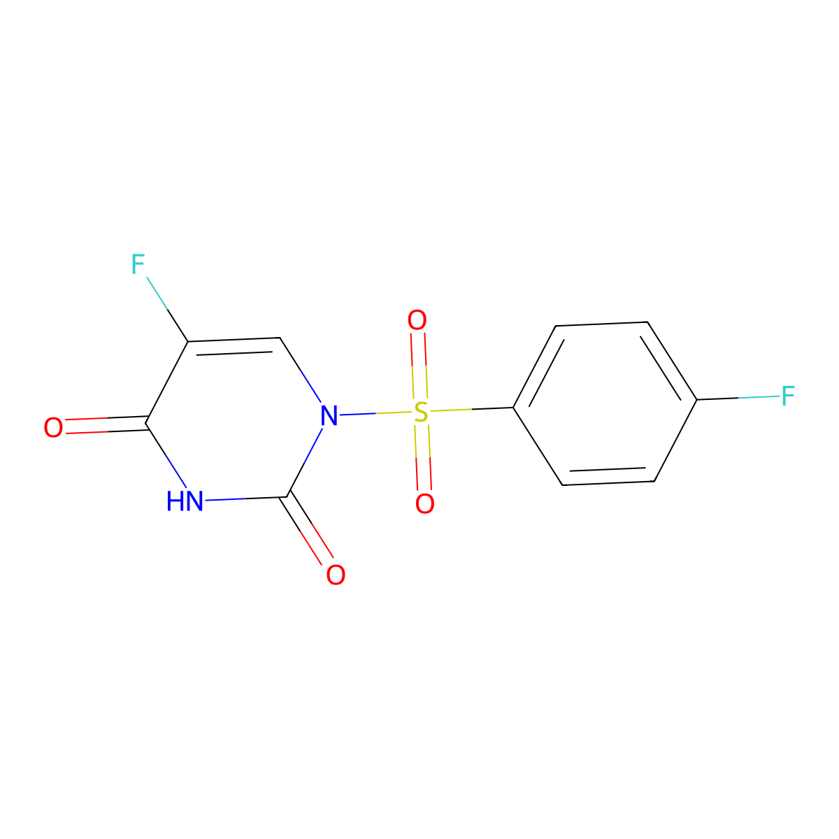 5-Fluoro-1-(4-fluorobenzenesulfonyl)-1,2,3,4-tetrahydropyrimidine-2,4-dione molecular structure, CAS 792954-05-3