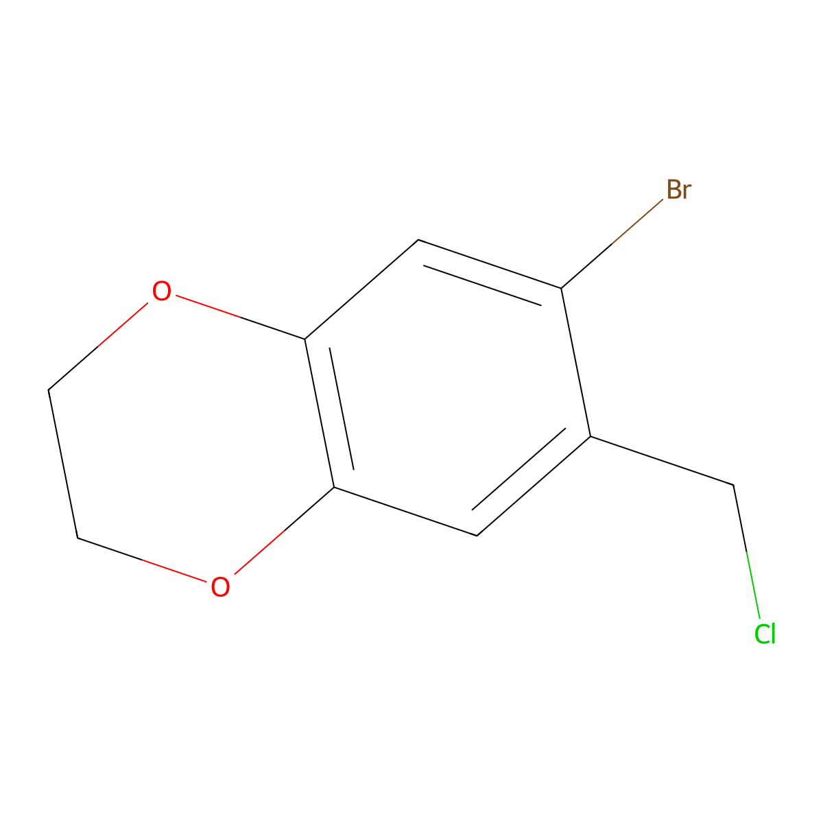 6-Bromo-7-(chloromethyl)-2,3-dihydro-1,4-benzodioxine molecular structure, CAS 792954-07-5