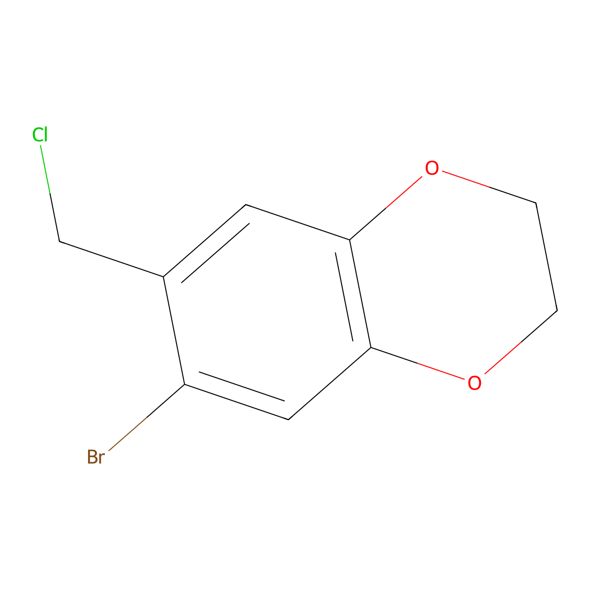 6-Bromo-7-(chloromethyl)-2,3-dihydro-1,4-benzodioxine molecular structure, CAS 792954-07-5