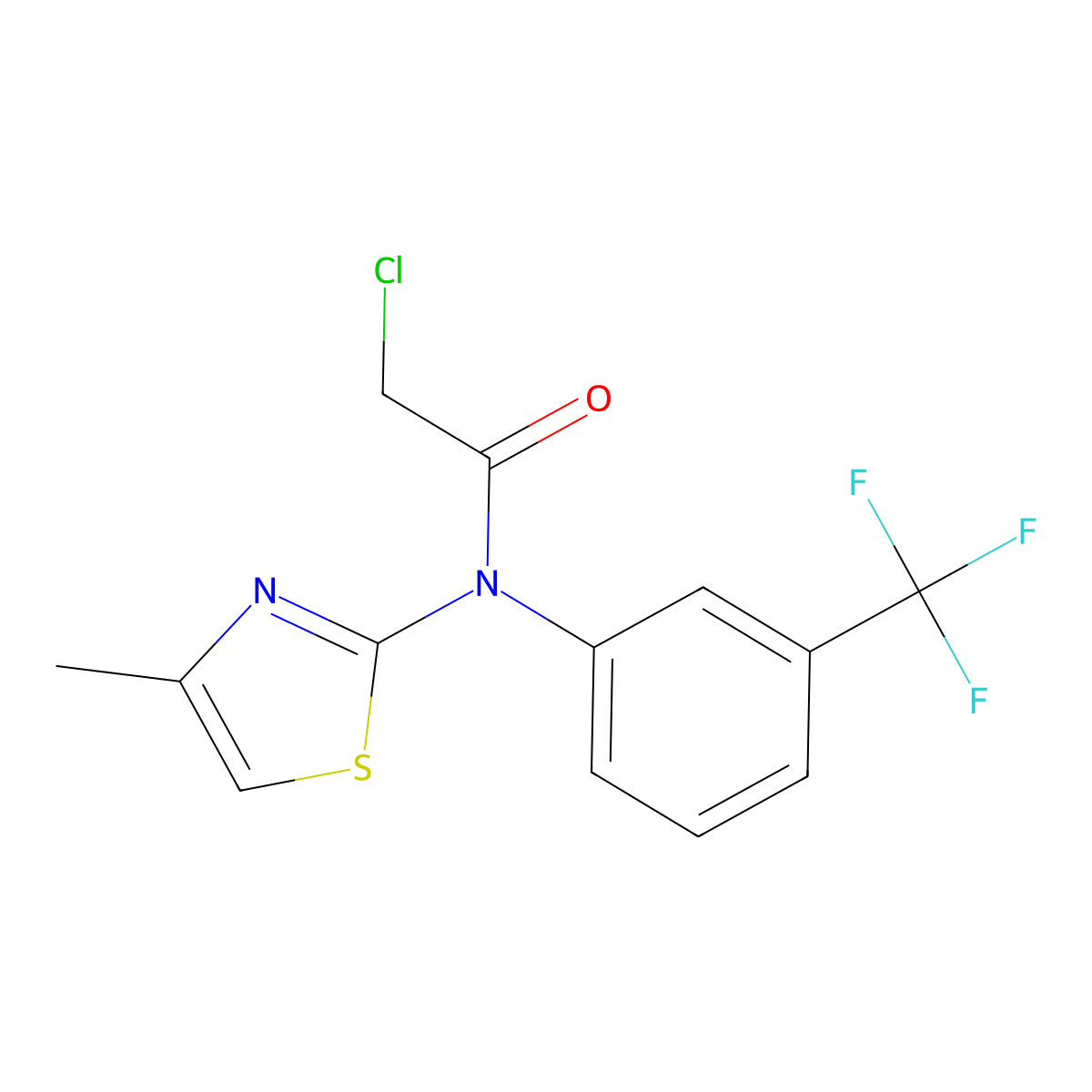 2-chloro-N-(4-methyl-1,3-thiazol-2-yl)-N-[3-(trifluoromethyl)phenyl]acetamide molecular structure, CAS 792954-11-1